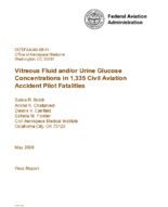 Vitreous Fluid andor Urine Glucose Concentrations in 1335 Civil Aviation Accident Pilot Fatalities