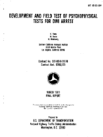 Development and Field Test of Psychophysical Tests for DWI Arrest