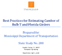 Best Practices for Estimating Camber of Bulb T and Florida Girders