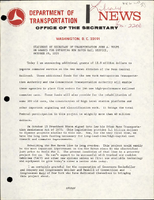 Statement by Secretary of Transportation John A Volpe on Grants for Improving New Haven Rail Service