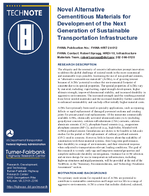 Novel Alternative Cementitious Materials for Development of the Next Generation of Sustainable Transportation Infrastructure TechNote