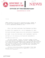 Remarks Prepared for Delivery by Secretary of Transportation William T Coleman Jr at the White House Conference on Domestic and Economic Affairs
