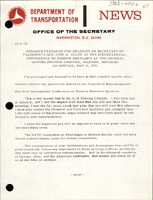 Remarks Prepared for Delivery by Secretary of Transportation John A Volpe at the International Conference on Passive Restraint