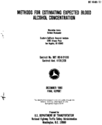 Methods for Estimating Expected Blood Alcohol Concentration 198012
