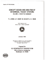 Concept design and analysis of intermodal freight systems  volume I  executive summary