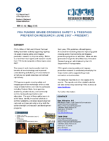 FRA funded grade crossing safety  trespass prevention research June 2007  present