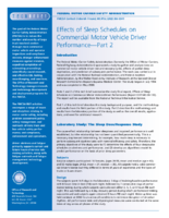 Effects of Sleep Schedules on Commercial Motor Vehicle Driver Performance  Part 2 Tech Brief