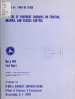 Effects of pavement grooving on friction braking and vehicle control