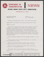 NHTSA News Releases JanuaryMarch 1972