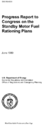 Progress Report to Congress on the Standby Motor Fuel Rationing Plans