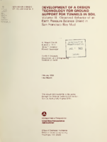 Development of a Design Technology for Ground Support for Tunnels in Soil Vol III Observed Behavior of an Earth Pressure Balance Shield in San Francisco Bay Mud