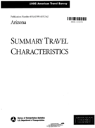 1995 American Travel Survey Summary Travel Characteristics Arizona