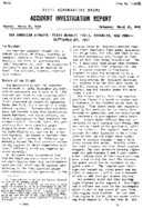 Investigation of Aircraft Accident PAN AMERICAN AIRWAYS BROOKLYN NEW YORK 19470920