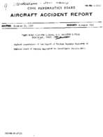 Investigation of Aircraft Accident TRANS WORLD AIRLINES MILAN ITALY 19590626