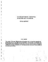 Goods Movement  Regional Analysis and Database Final Report