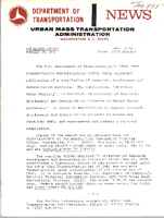 Department of Transportation News Urban Mass Transportation Administration UMTA 3174