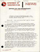 Statement by Secretary of Transportation John A Volpe at Mast News Conference