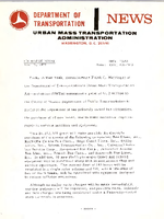 Department of Transportation News Urban Mass Transportation Administration UTMA 7355