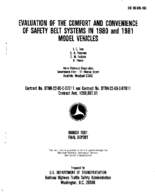 Evaluation of the Comfort and Convenience of Safety Belt Systems in 1980 and 1981 Model Vehicles
