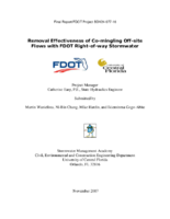 Removal Effectiveness of Comingling Offsite Flows with FDOT RightofWay Stormwater