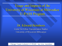 Usage and Impacts of the University of Wisconsin at Milwaukee UPASS Program