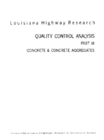 Quality control analysis  part III  concrete and concrete aggregates