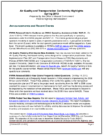 Air Quality and Transportation Conformity Highlights Spring 2013