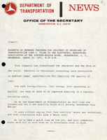 Excerpts of Remarks Prepared for Delivery by Secretary of Transportation John A Volpe to the Electronic Industries Association