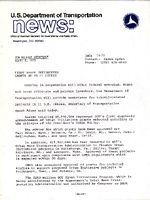US Department of Transportation News Office of Assistant Secretary for Governmental and Public Affairs UMTA 1979 First Urban Initiatives Grants Go to 11 Cities