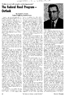 The Federal Road Program  Outlook Hard Work and DeterminationMust Preserve