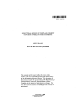 Structural Design of Portland Cement Concrete Overlays for Pavements