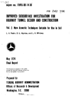 Improved Subsurface Investigation for Highway Tunnel Design and Construction Volume 2 New Acoustic Techniques Suitable for Use in Soil