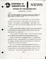 Excerpts of Remarks Prepared for Delivery by Secretary of Transportation John A Volpe at University of Alaska Meeting in Fairbanks Alaska