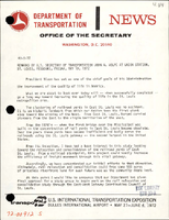 Remarks by US Secretary of Transportation John A Volpe at Union Station St Louis