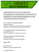 Advancing the Use of DWTR in Stormwater Treatment Features to Enhance Phosphorus Removal for Transportation Projects