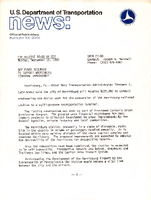 US Department of Transportation News Office of Public Affairs UMTA 2780 DOT Funds Reserved to Support Harrisburg Terminal Improvement
