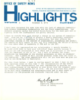 Office of Safety News Highlights December 1 1972