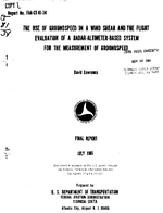 The Use of Groundspeed in a Wind Shear and the Flight Evaluation of a RadarAltimeterBased System for the Measurement of Groundspeed
