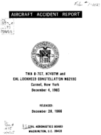 Investigation of Aircraft Accident TRANS WORLD AIRLINES EASTERN AIRLINES CARMEL NEW YORK 19651204