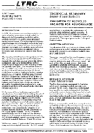 Evaluation of Recycled Projects for Performance Technical Summary