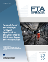 Research Report and Findings Review of Specifications and Guidelines for Rail Tunnel Repair and Rehabilitation