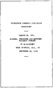 Interstate Commerce Commision Report of the Accident  Investigation Occuring on the ALABAMA TENNESSEE AND NORTHERN SOUWILPA ALA