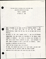 Talking Points Prepared for Secretary Dole Jeremiah Denton Receptions