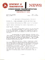Department of Transportation News Urban Mass Transportation Administration UMTA 7559