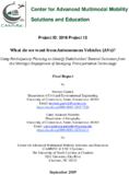 What Do We Want from Autonomous Vehicles AVs Using Participatory Planning and Scenario Analysis of Alternative Features to Identify Stakeholders Desired Outcomes from the Strategic Deployment of Emerging Transportation Technology