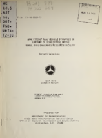 Analyses of Rail Vehicle Dynamics in Support of Development of the Wheel Rail Dynamics Research Facility Interim Report