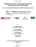 Emerging Approaches to Autonomous Vehicles in Transportation Policy and Planning