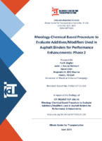 RheologyChemical Based Procedure To Evaluate AdditivesModifiers Used in Asphalt Binders for Performance Enhancements Phase 2