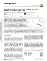 Measurement of Spray Chamber Ignition Delay and Cetane Numbers for Aviation Turbine Fuels