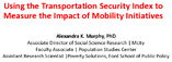 Using the Transportation Security Index to Measure the Impact of Mobility Initiatives